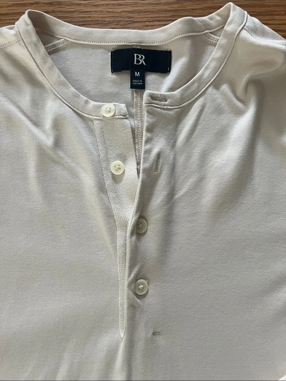 Banana Republic Men’s Long-Sleeve Cream Henley
